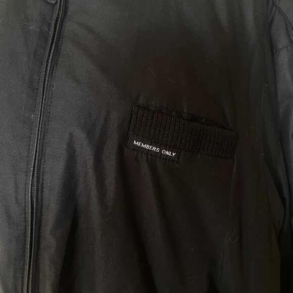 Members Only Bomber Jacket Black Size 44 (Large) Flight Military Combat Vintage - Picture 5 of 13
